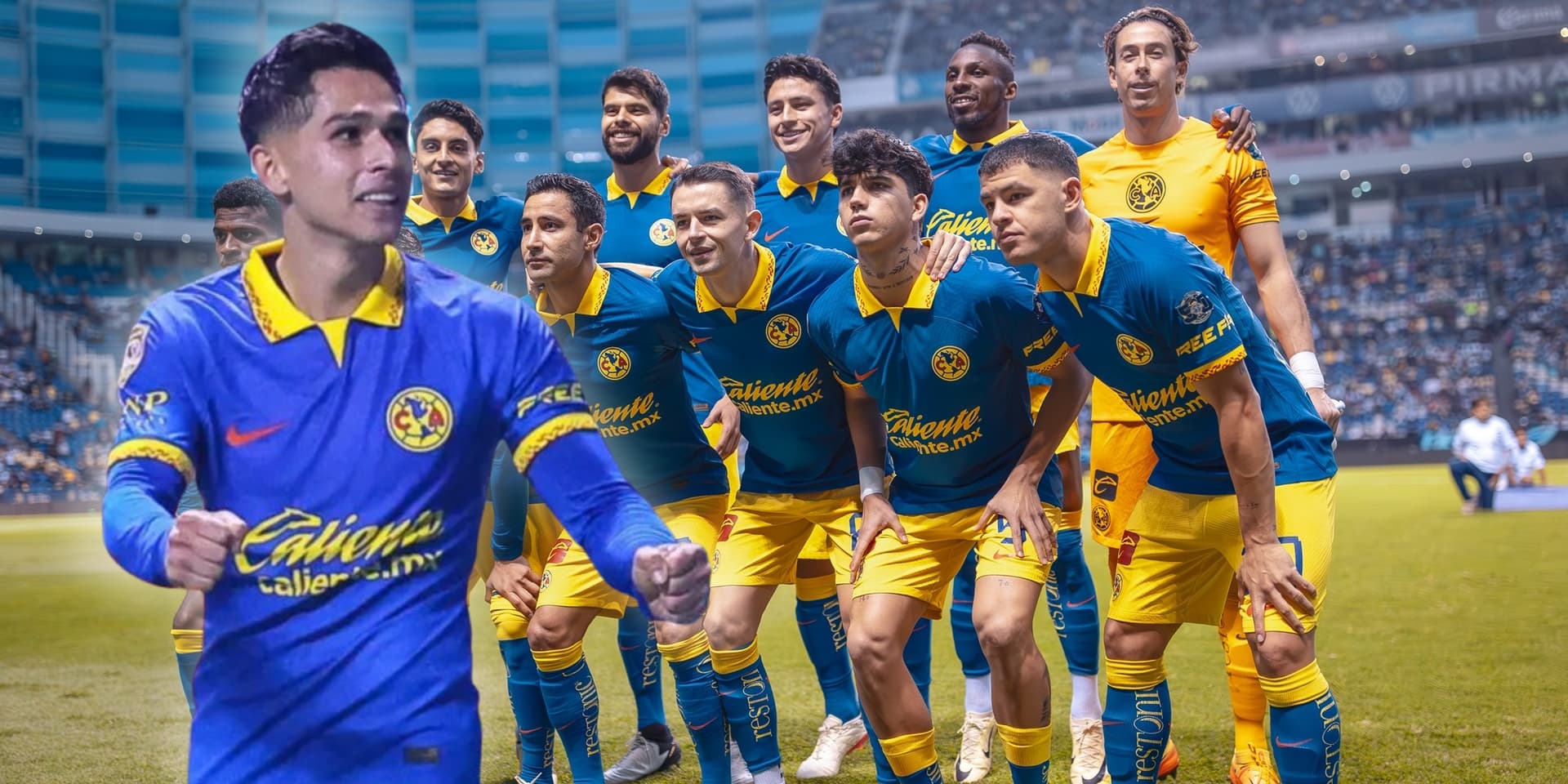 Plantilla del América ane Puebla en el Estadio Cuauhtémoc / Foto: Mexsport