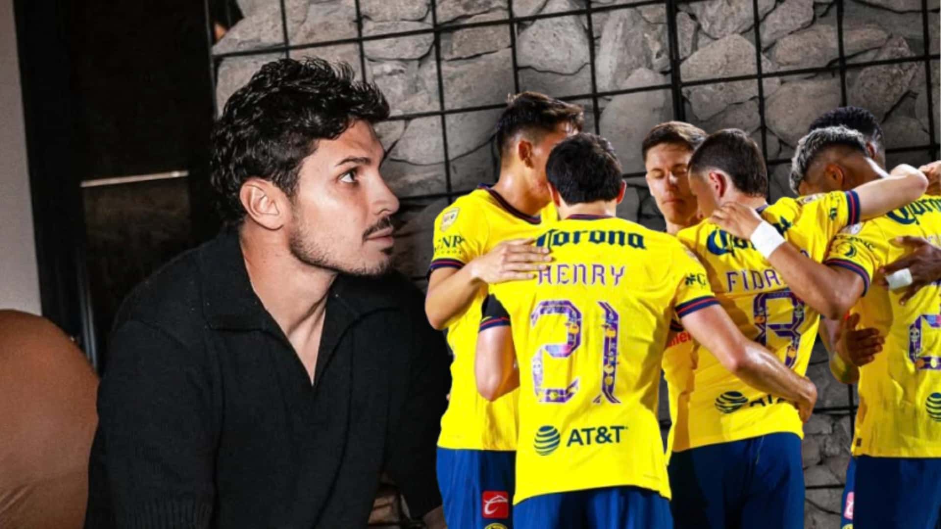 Raphael Veiga y jugadores del Club América