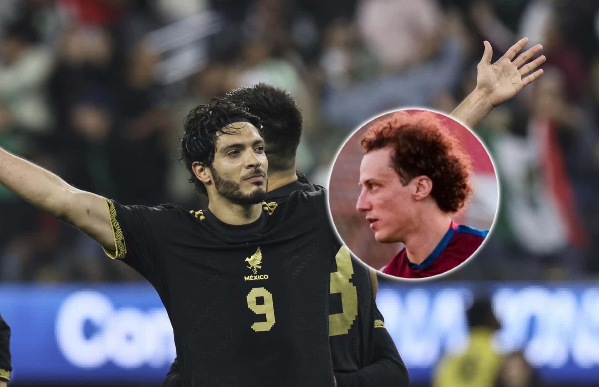 Raúl Jiménez y David Luiz/ Foto AP.