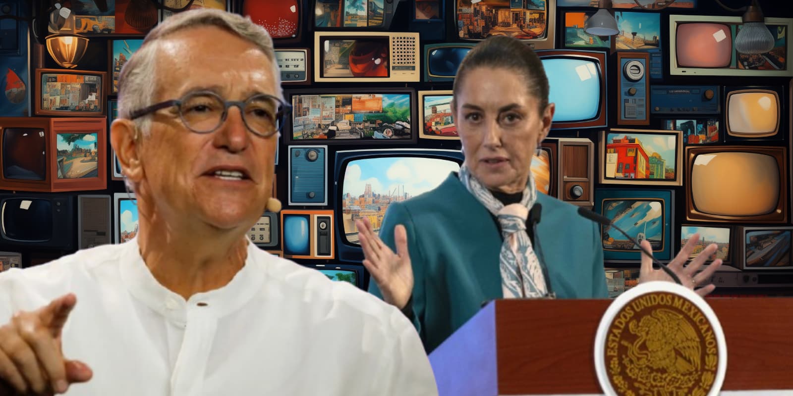 Ricardo Salinas junto a Claudia Sheinbaum / FOTO BLOOMBERG