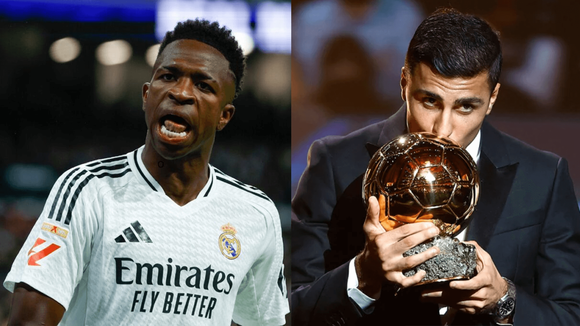 Rodri se llevo el balon de oro por encima de Vini / Foto: France football y @realmadrid