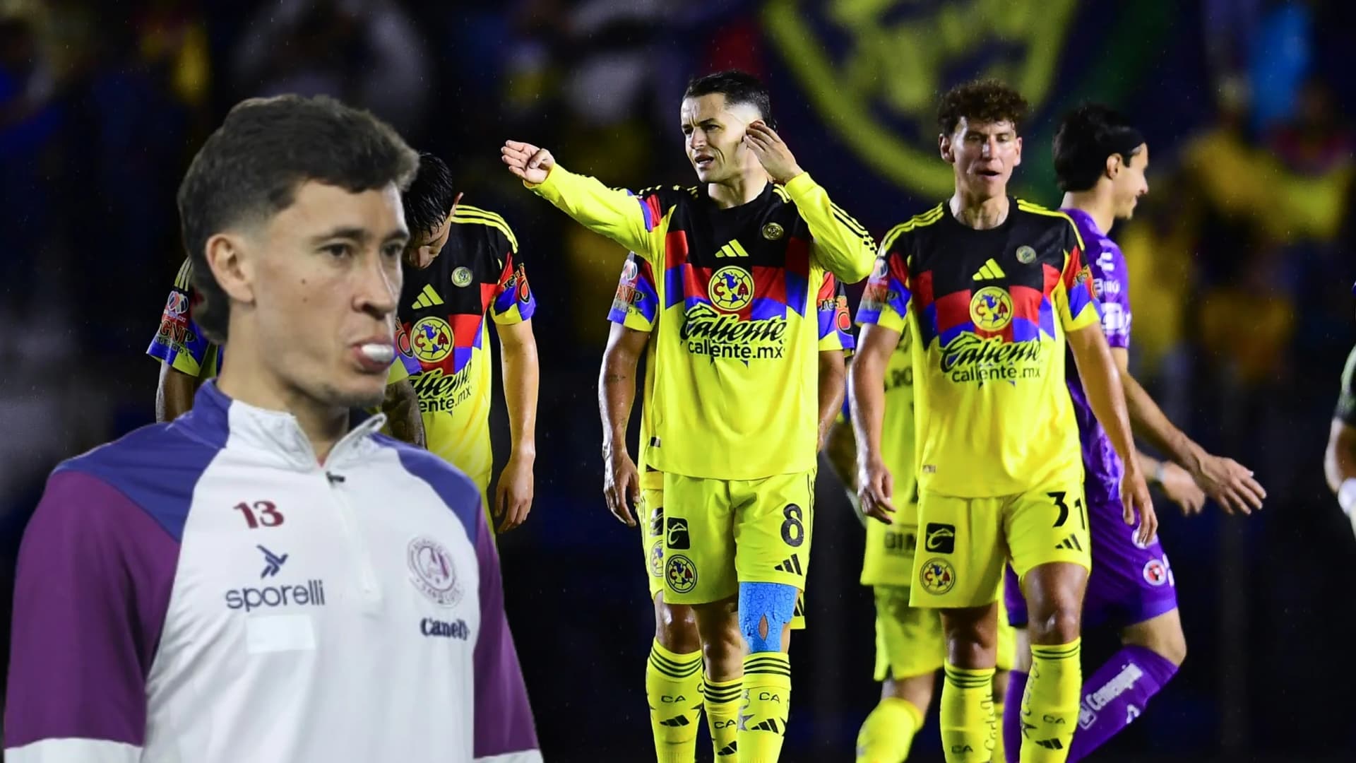 Rodrigo Dourado y jugadores del América