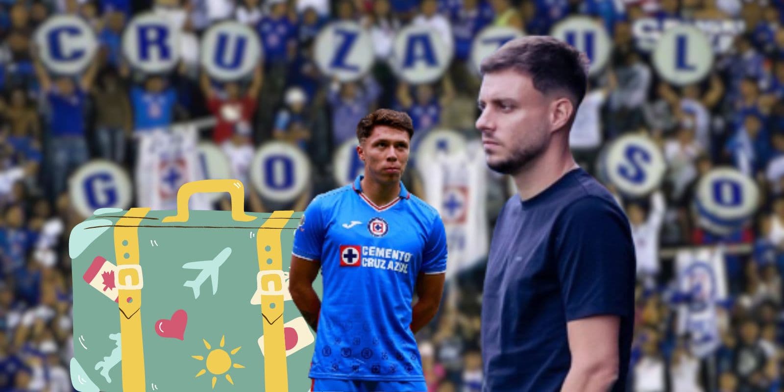 Rodrigo Huescas en la previa a un partido de Liga MX con el uniforme de Cruz Azul