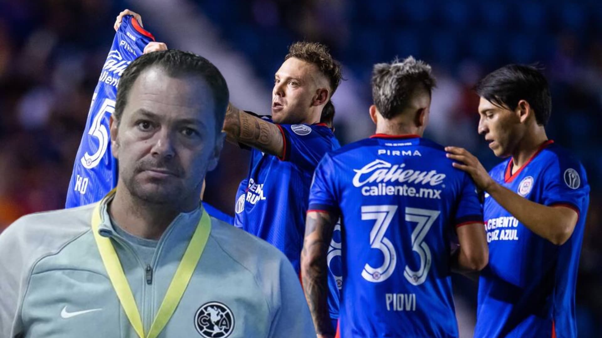 Santiago Baños y el equipo de Cruz Azul/FOTO El Futbolero