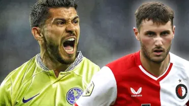 Santiago Giménez falló en el duelo del Feyenoord y podría truncar su transferencia