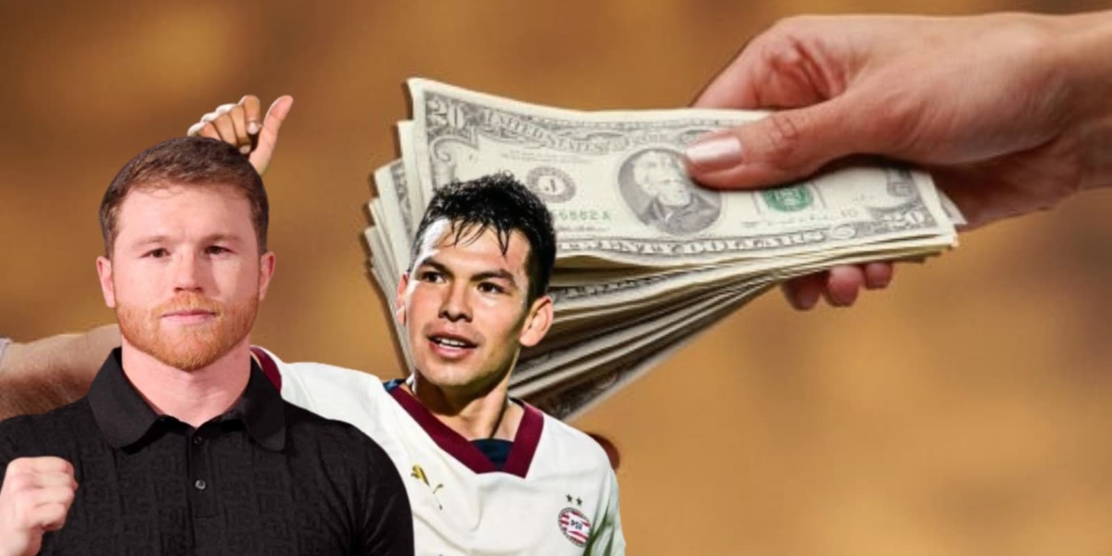 Saúl Álvarez junto a Hirving Lozano / FOTO MARCA