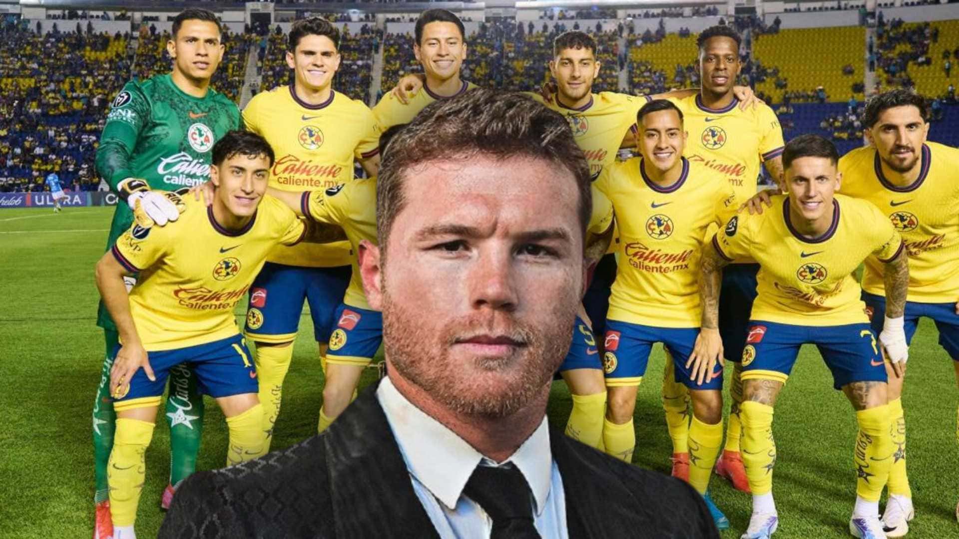 Saúl ‘Canelo’ Álvarez y jugadores del Club América (Foto: MEXSPORT)