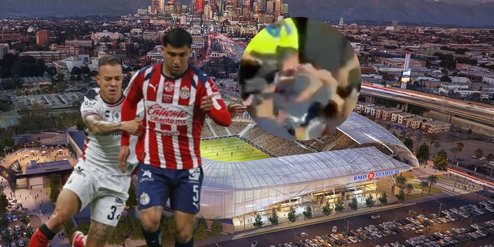 Se desató una pelea campal en las afueras del BMO Stadium previo al Clásico Tapatío