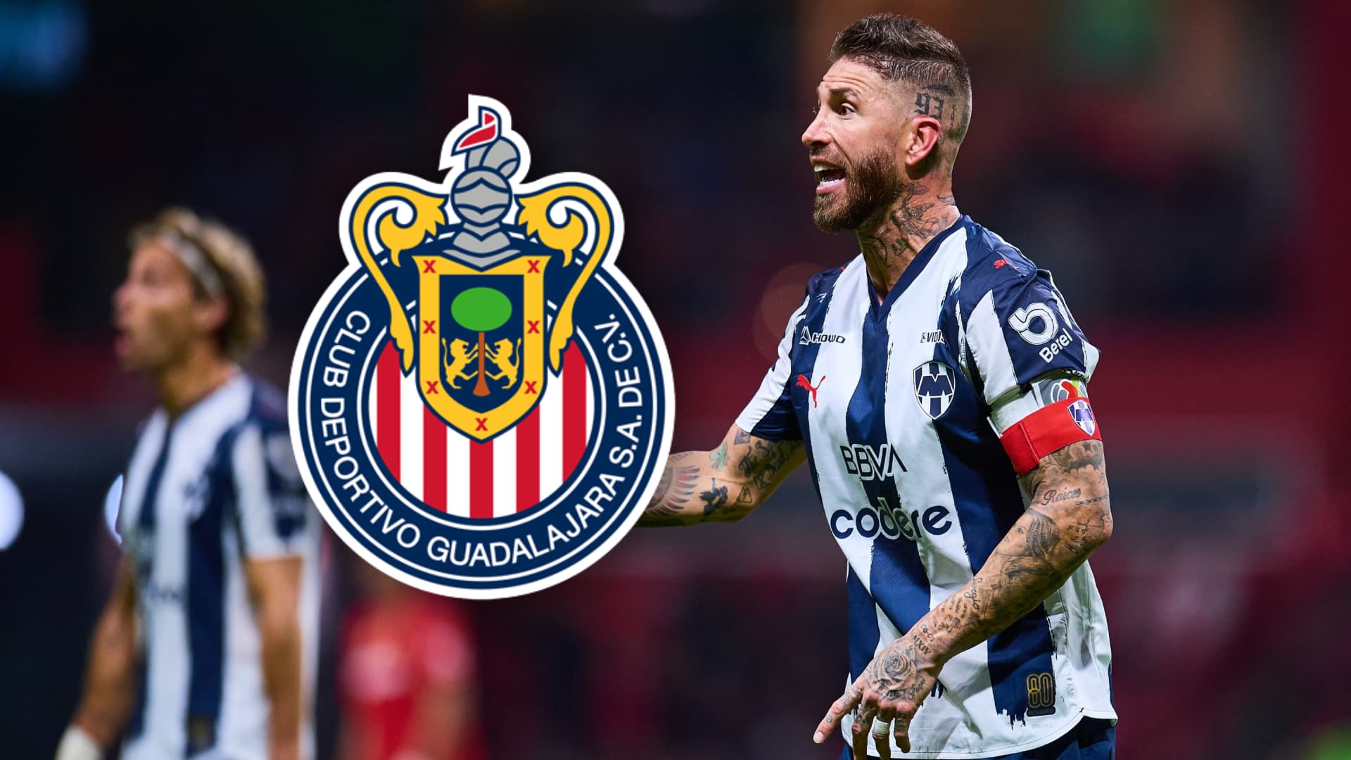 Sergio Ramos durante el partido de Rayados ante Toluca