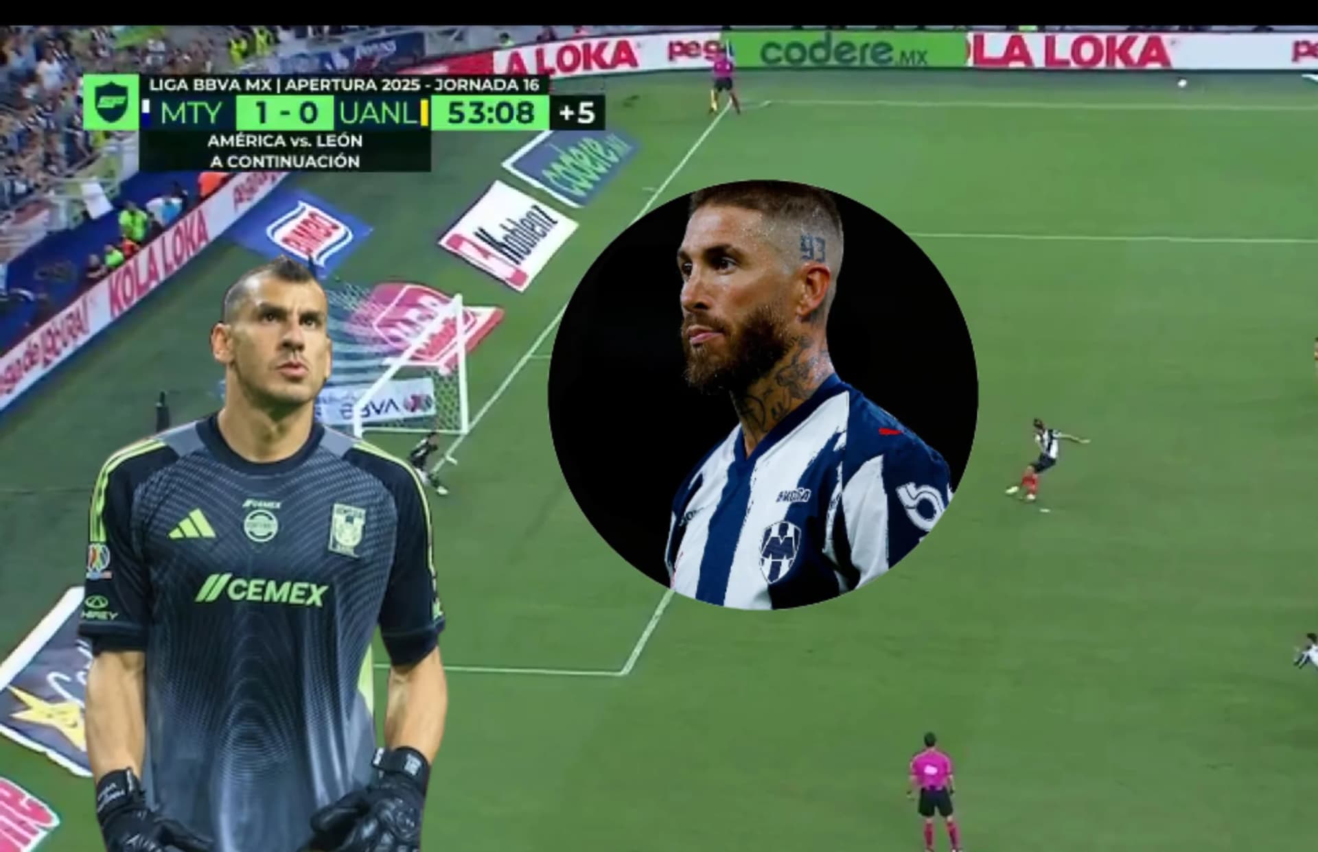 Sergio Ramos y Nahuel Guzmán/ Foto TUDN.