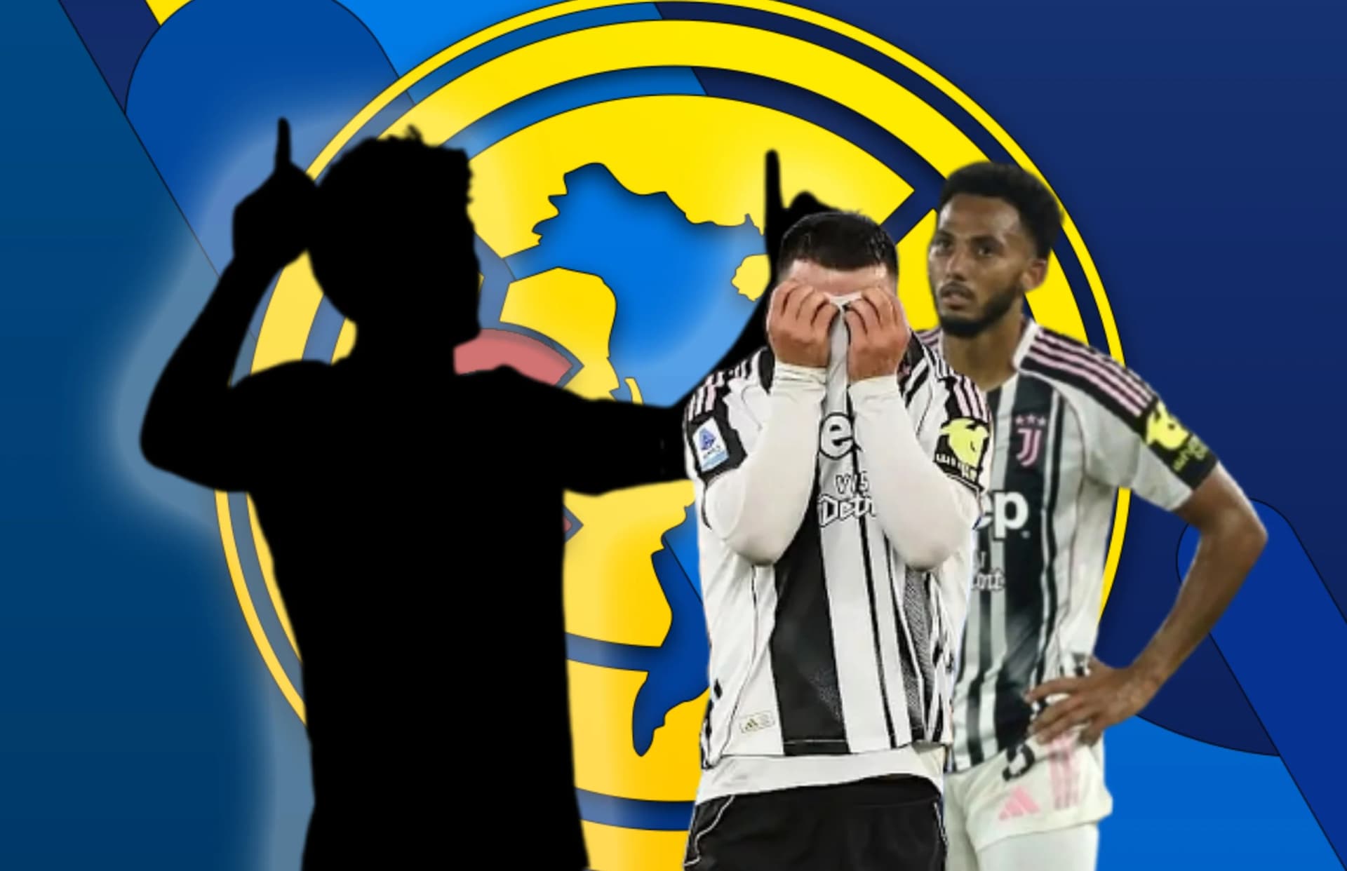 Silueta de jugador y elementos de la Juventus/ Foto Americanografico.