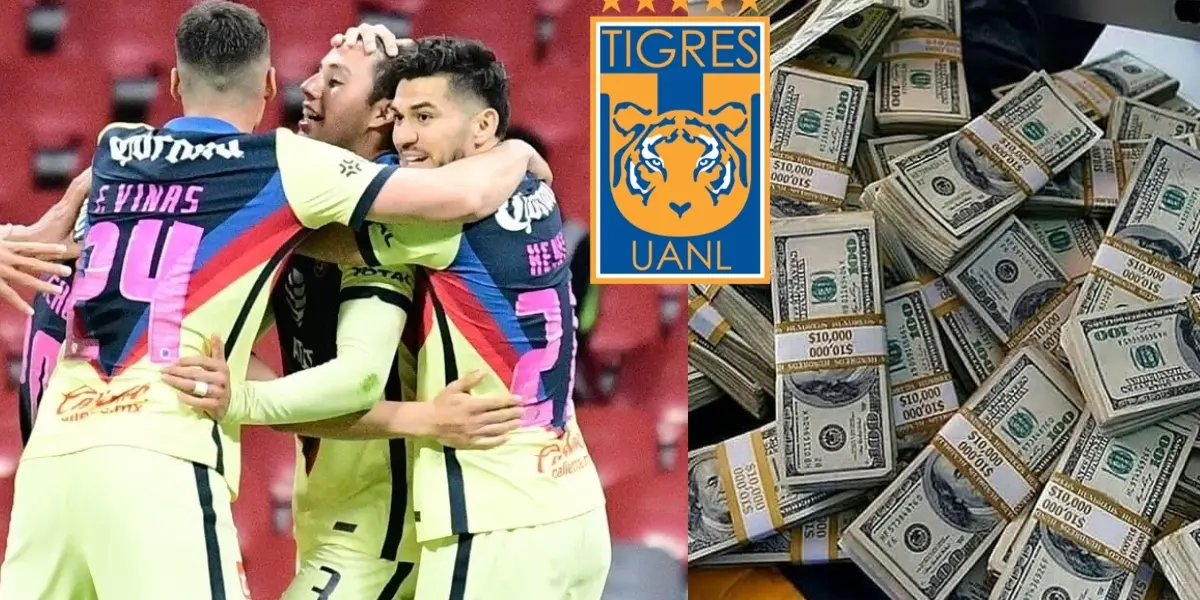 Tigres buscaría su tercer refuerzo en el Club América y pagaría 4 millones de dólares por su nuevo fichaje.