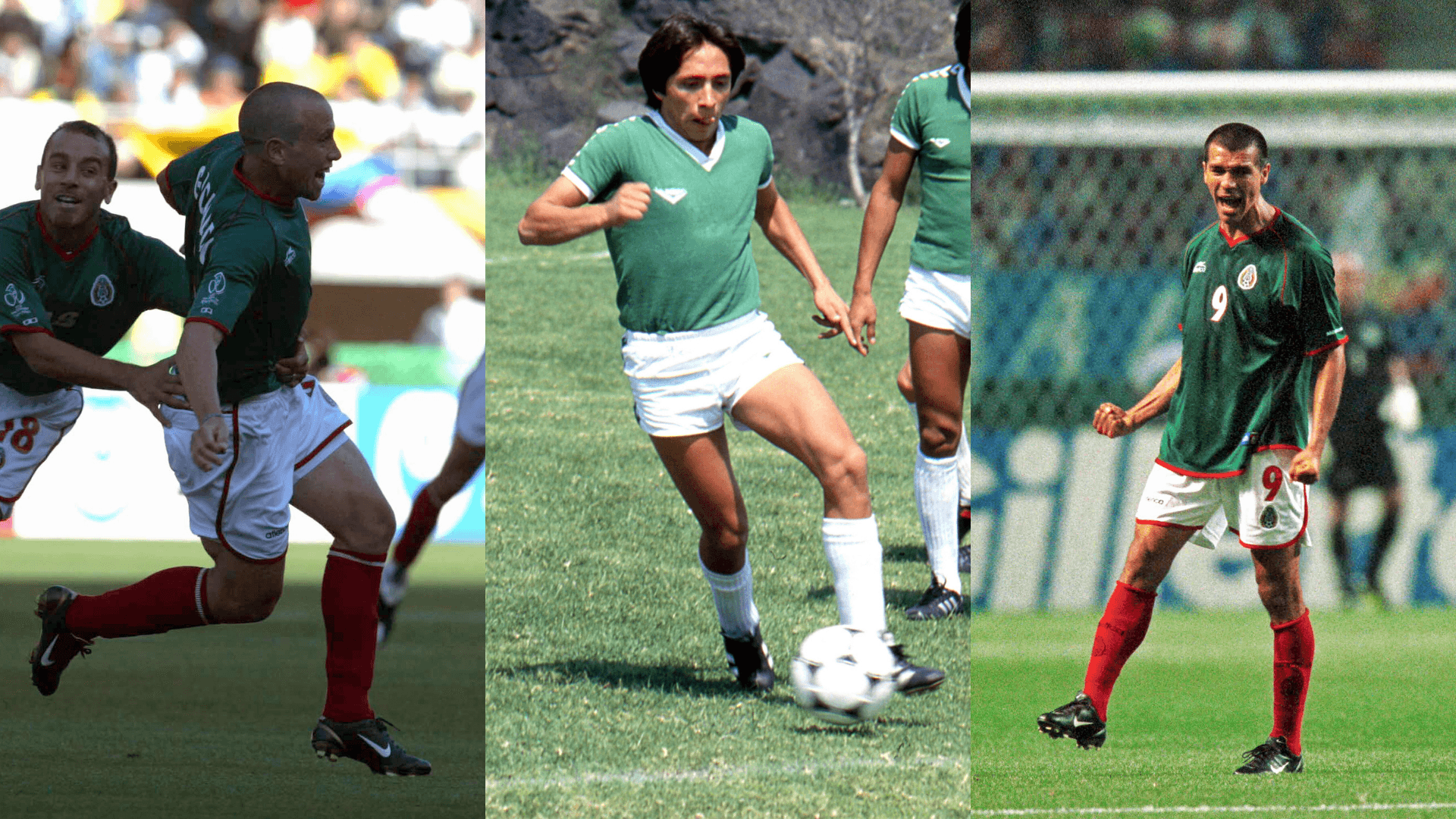 Torrado, Negrete y Borgetti, autores de los mejores goles de México en un Mundial. | Foto: Mex Sport