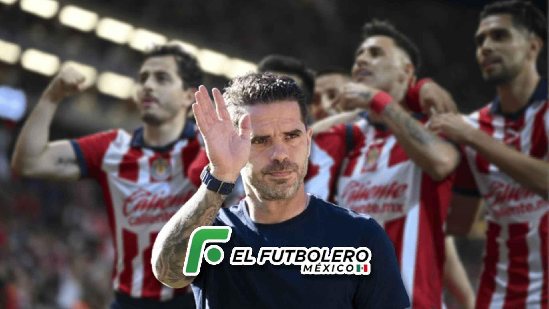 Un jugador que Gago ni convoca, es cobijado por el resto de sus compañeros de Chivas (Foto: TV Azteca)