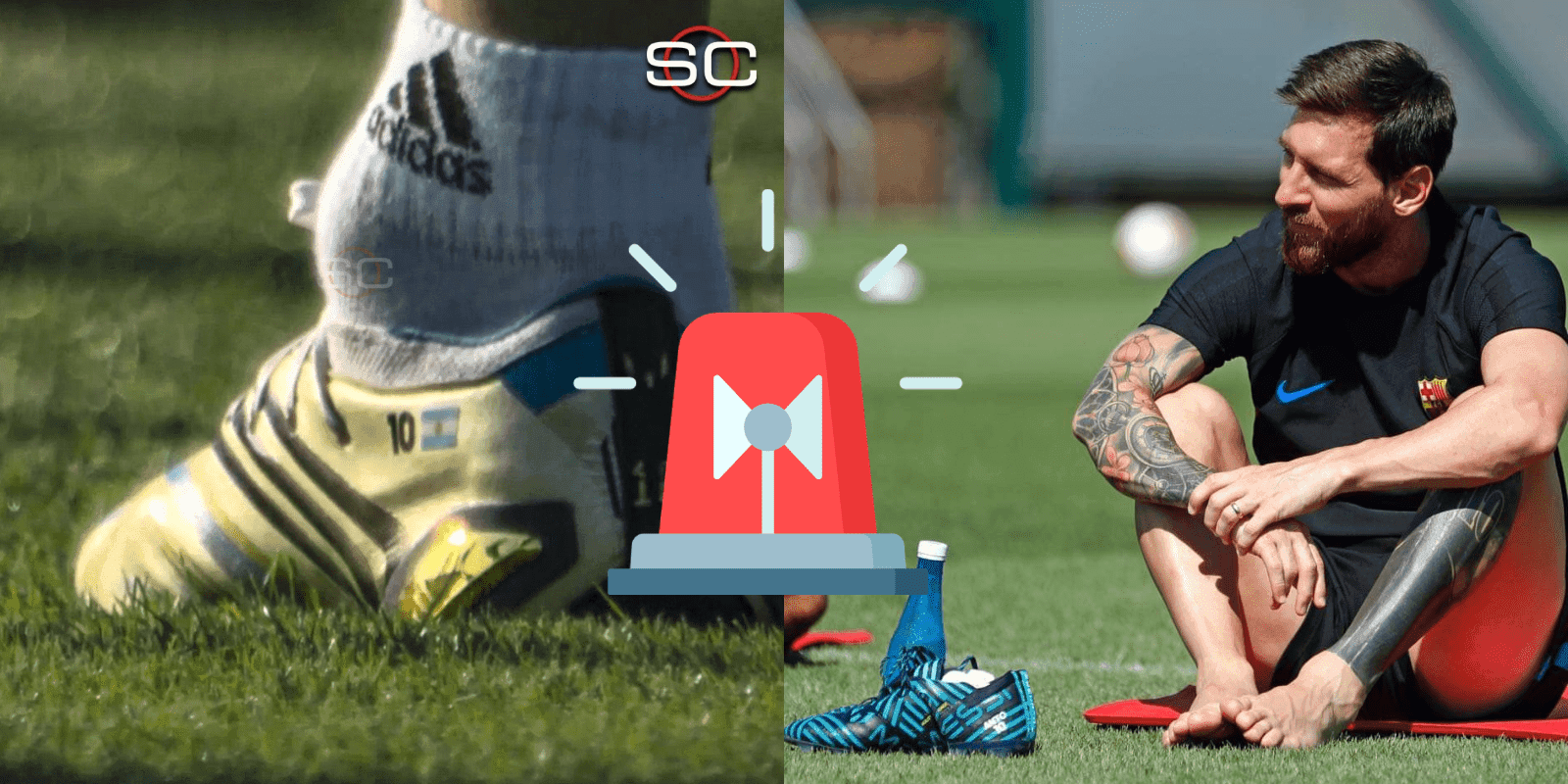 Una foto del tobillo de Messi genera terror en todos los medios deportivos del mundo