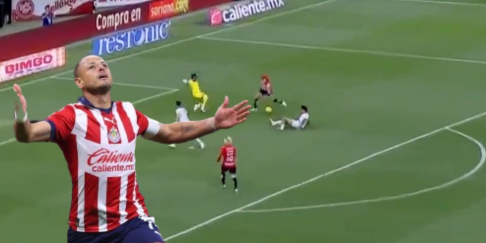 (VIDEO) El jugador que no festejó el gol de Javier Hernández con Chivas