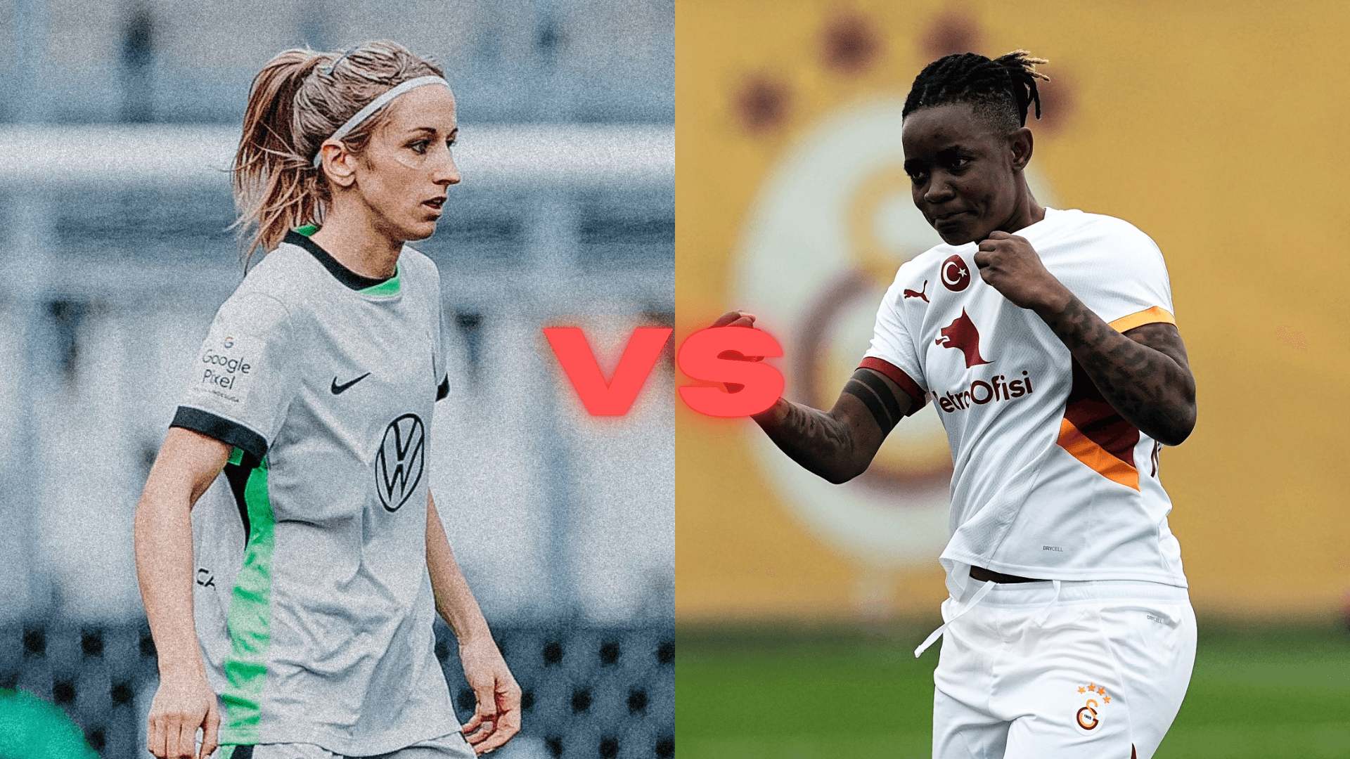 Wolfsburg (F) vs Galatasaray (F) | Fotos: X oficial de @kadinfutbolGS y @VfL_Frauen