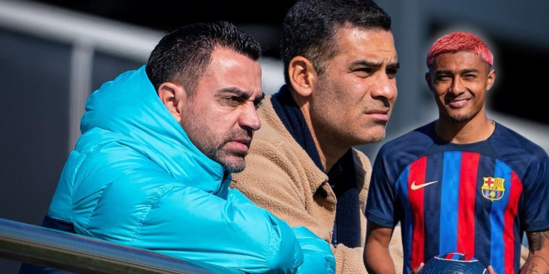 Xavi Hernández y Rafael Márquez durante las prácticas del Barcelona / Foto: Diario Marca