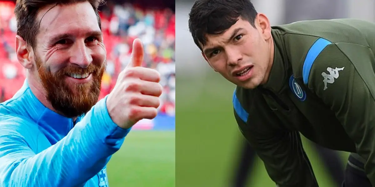 Y sin esperarlo, Lionel Messi le tiende la mano a Hirving Lozano para que salga del Napoli