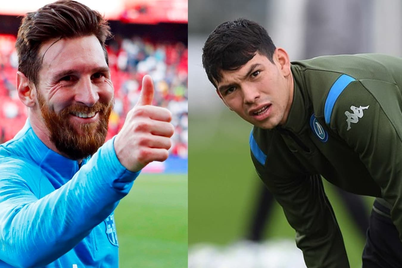 Y sin esperarlo, Lionel Messi le tiende la mano a Hirving Lozano para que salga del Napoli