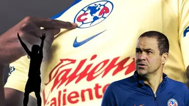 André Jardine observando y silueta de futbolista despidiéndose/ Foto América. 