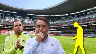 Emilio Azcárraga enojado y André Jardine frotando las manos/ Foto Estadio Azteca.