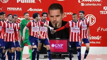 Gago en conferencia de prensa y jugadores de Chivas