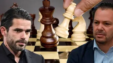 Fernando Gago y Santiago Baños y al fondo una partida de ajedrez / Foto Imago7