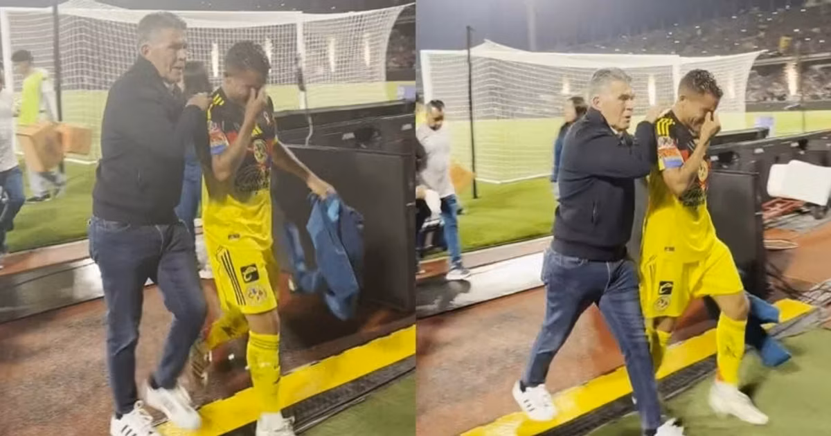 Jonathan dos Santos llorando.