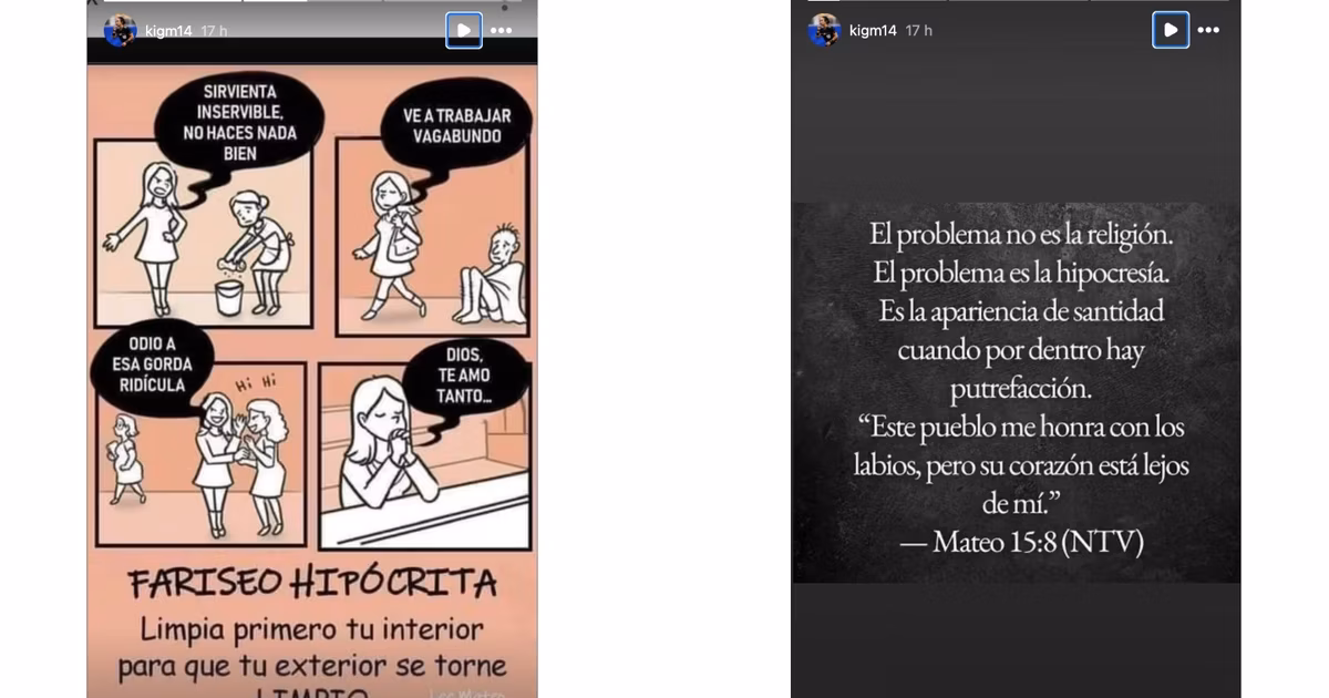 Publicaciones en las redes sociales de Katia