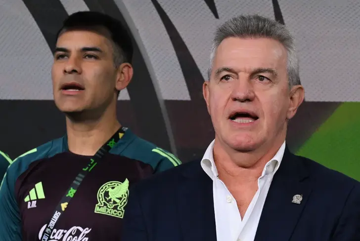 Javier Aguirre durante un partido de la Selección Mexicana