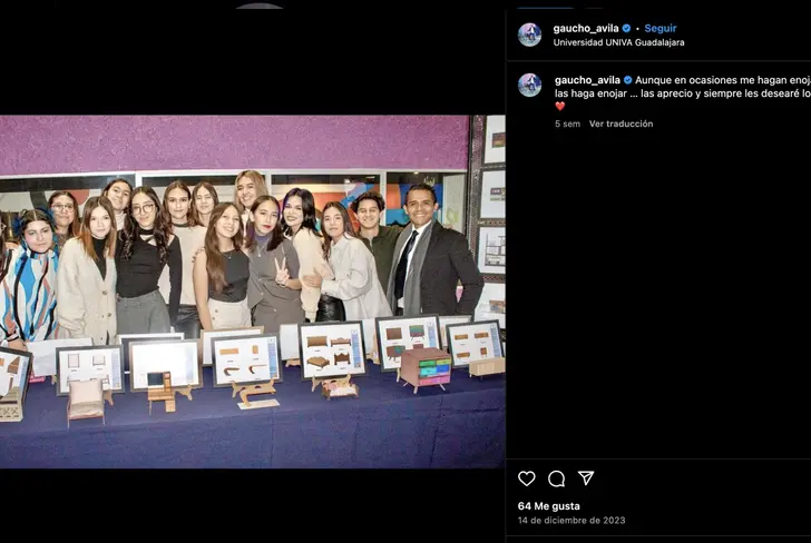Publicación de Sergio Ávila en Instagram