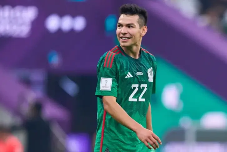 Hirving Lozano durante su participación con México en Qatar 2022