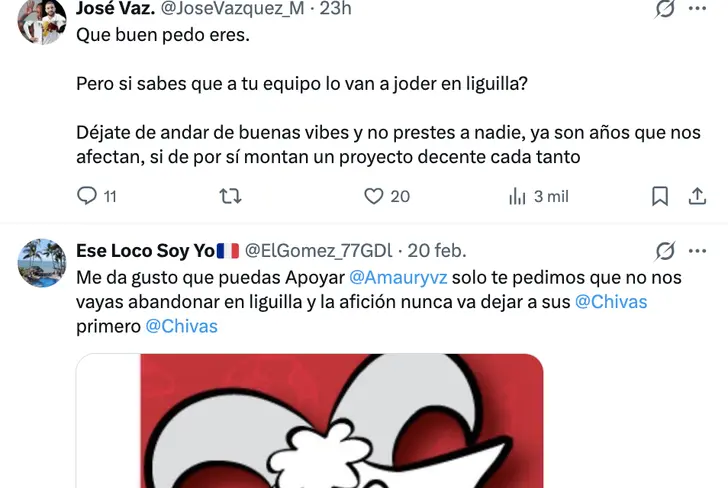 Internautas de Chivas critican el partido de Rubén González en X