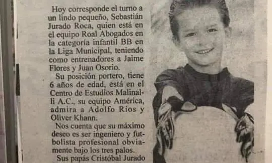 Sebastián Jurado es aficionado al América y admirador de Adolfo Ríos