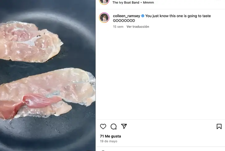Colleen Ramsey cuenta con un canal de recetas en Instagram 