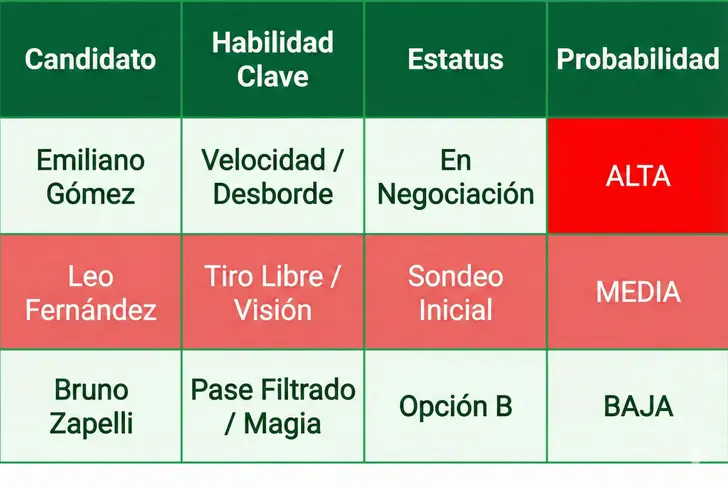 Posibilidades del refuerzo del América