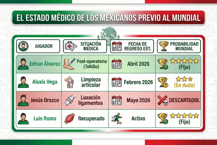 El estado médico de los mexicanos previo al Mundial