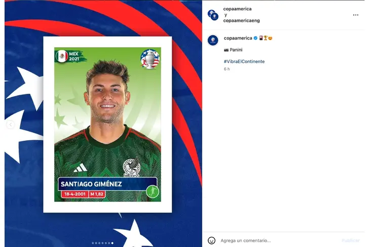 Santiago Giménez es la imagen de México en la Copa América / Foto: Instagram