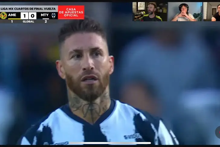 La cara de Sergio Ramos tras el primer gol del América.