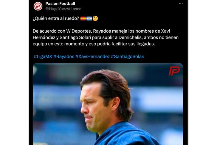Santiago Solari como opción para llegar a Rayados