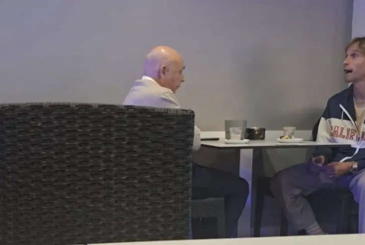 La foto que evidencia la reunión entre Sergio Canales y el presidente de Racing de Santander / Foto: Captura de pantalla de X