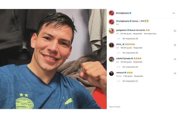 Hirving Lozano durante el triunfo del PSV