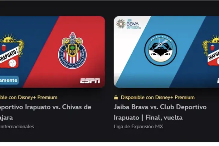 El Irapuato vs Chivas será transmitido por ESPN y Disney + 
