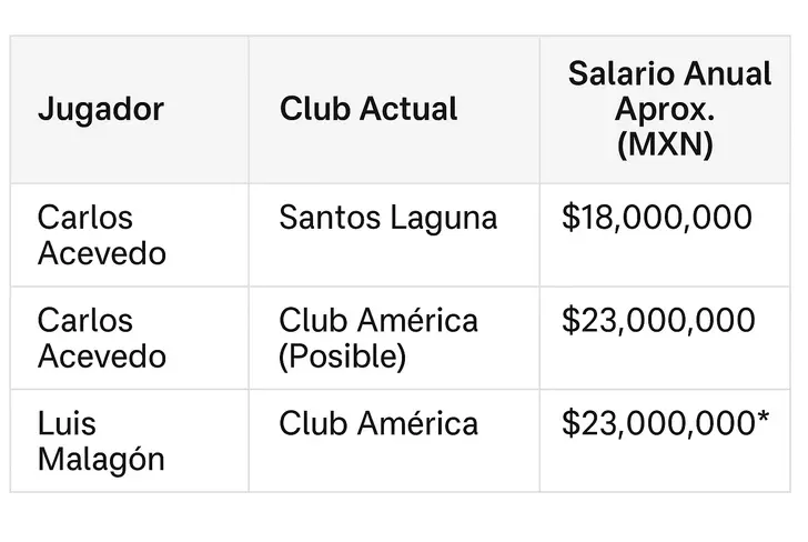 Salarios de los porteros en Santos y América