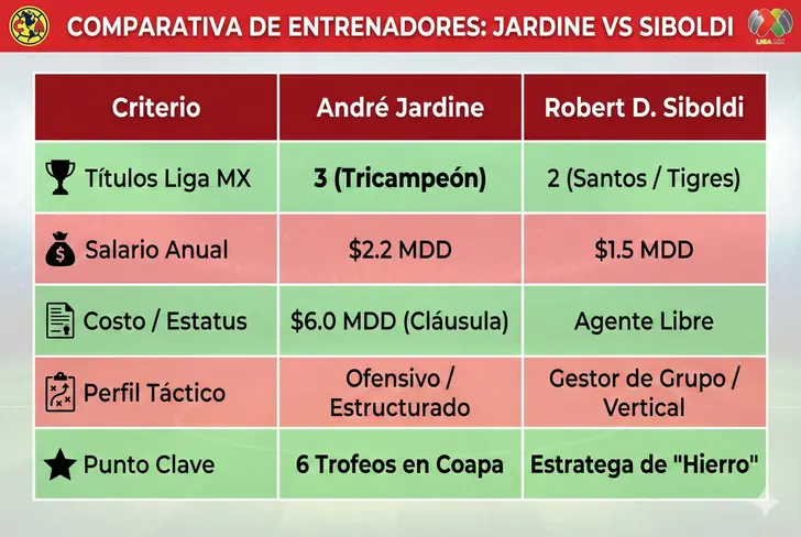 Comparativa entre Jardine y Siboldi