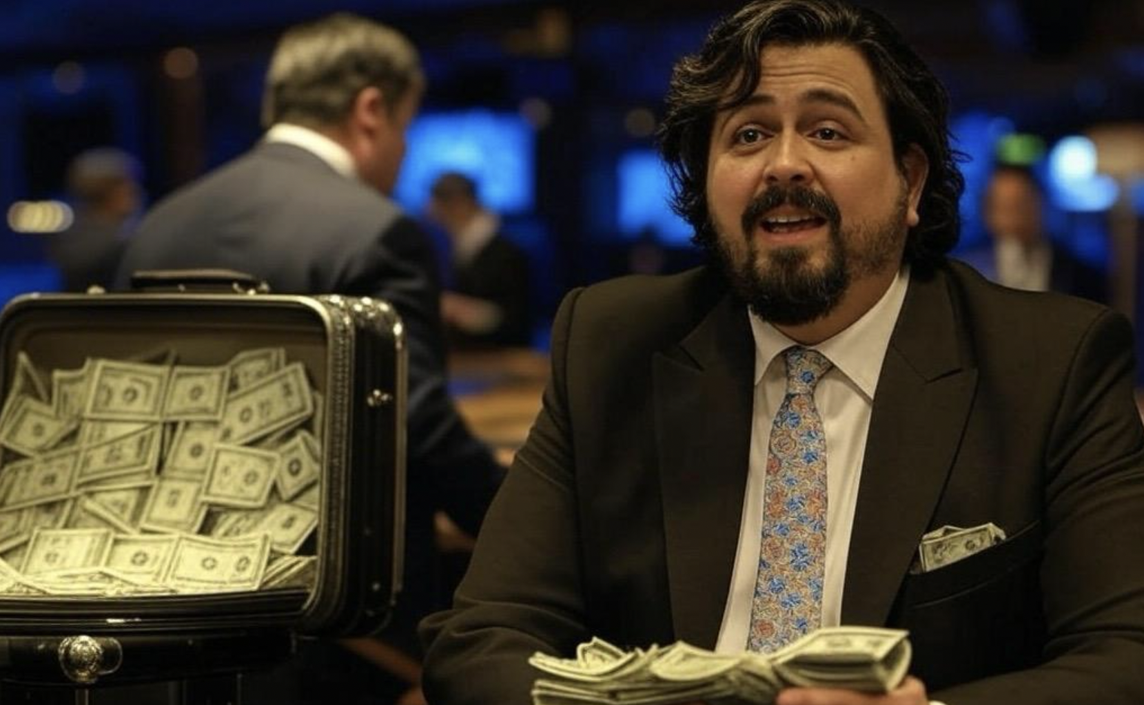 Amaury Vergara con mucho dinero (Foto generada con Grok)