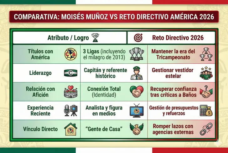 Los pros y contras de Moisés Muñoz en la presidencia del América