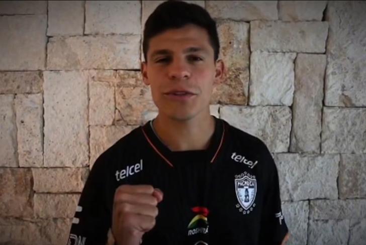 Alfonso González en su presentación con Pachuca