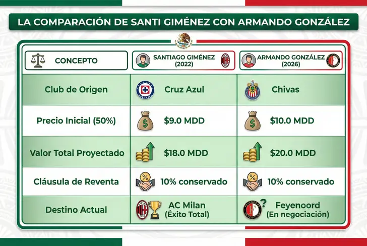 La comparación de Santi Giménez con Armando González